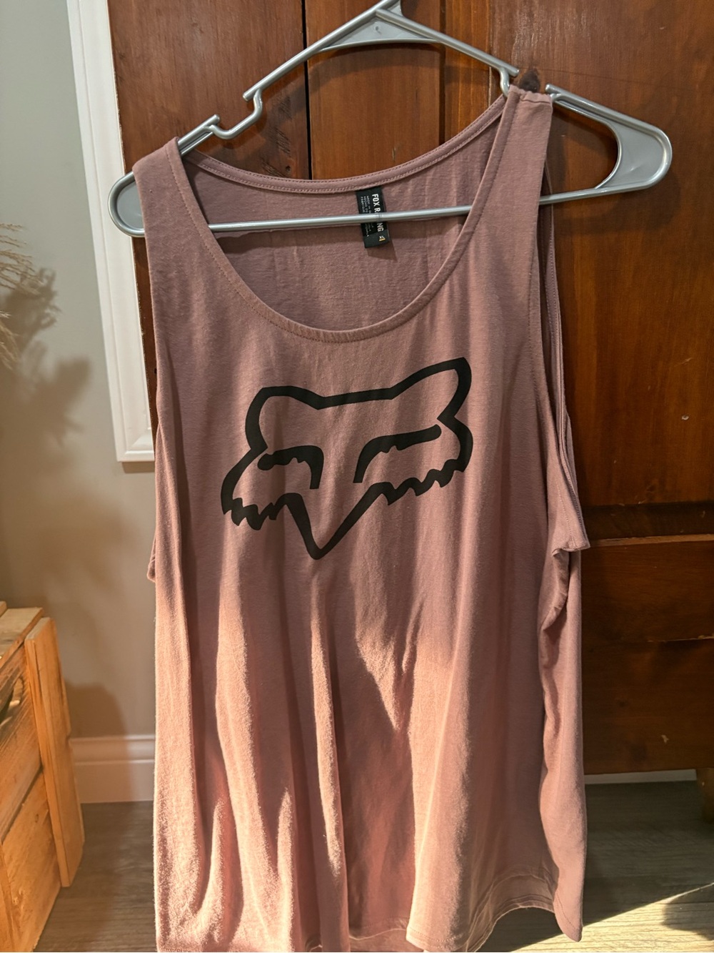 Fox Dusty Mauve Tank with Black Fox Head Logo